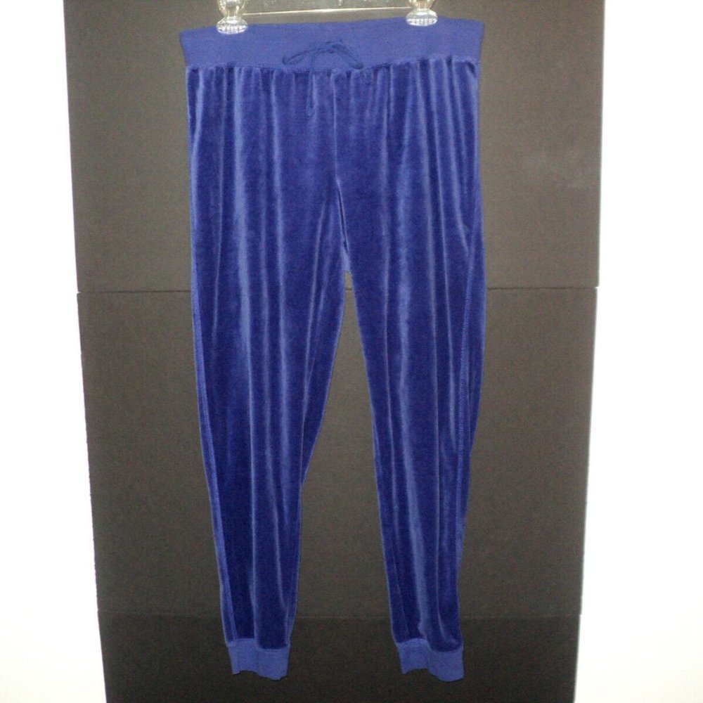 Attention Track Pants Women's L Periwinkle Blue-Purple Velour Pull-On Drawstring